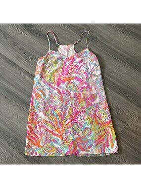 Lilly Pulitzer Dress Women XS Scuba to Cuba Silk Floral Slip Mini Lined Tropical